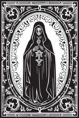 Santa Muerte Candle Graphic Santa Muerte Crowned Skeleton Icon