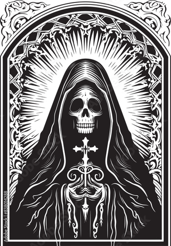 Santa Muerte Robe Vector Santa Muerte Crystal Graphic