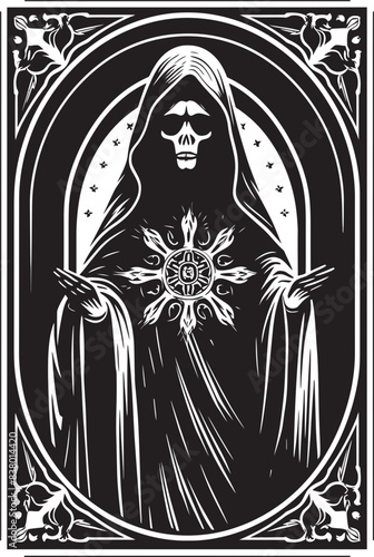 Santa Muerte Digital Art Design Santa Muerte Voodoo Vector