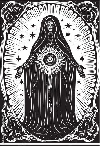 Santa Muerte Cultural Design Santa Muerte Coffin Vector