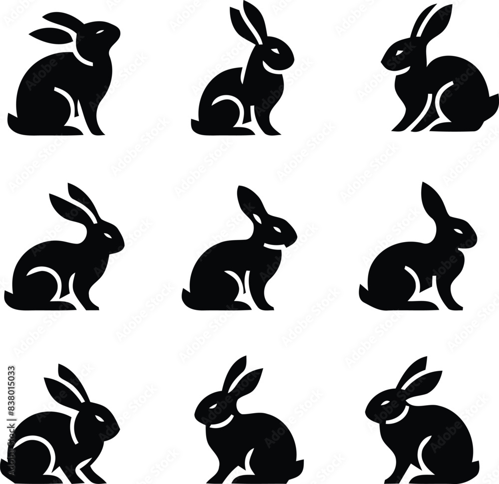 Fototapeta premium Rabbit Line Art Drawing vector illustration design