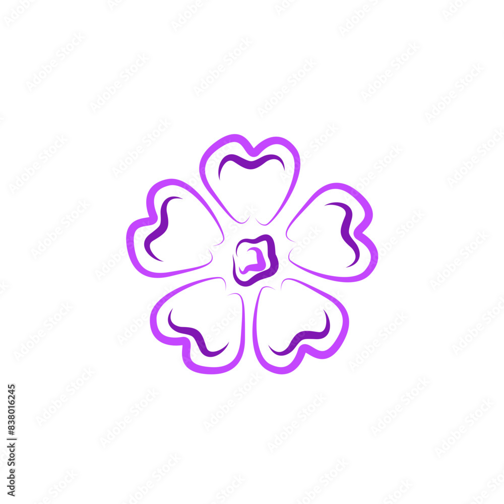 Purple Blossoms Line Icon