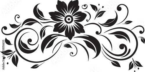 Classic Divider Logo Icon Floral Element Victorian Floral Icon Emblem Retro Badge