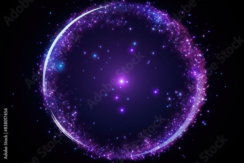 glitter circle of light shine sparkles and platinum moonlight spark particles space star stars galaxy sky nebula universe astronomy empty blank frame neon color © Michael
