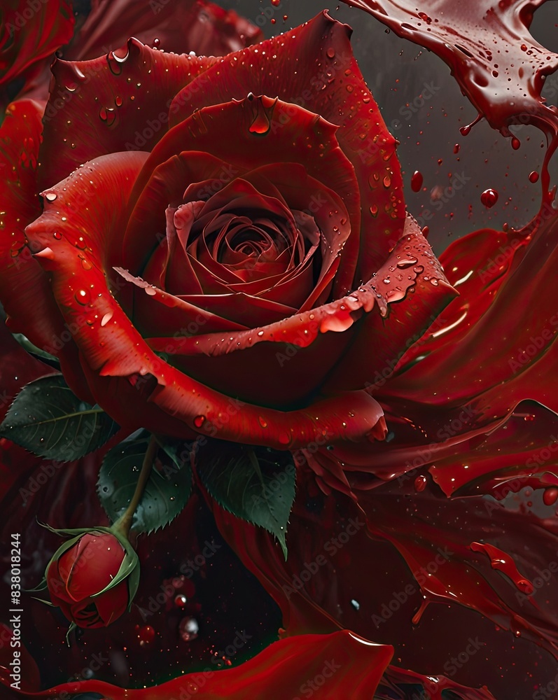 red rose with water droplets red rose with water droplets