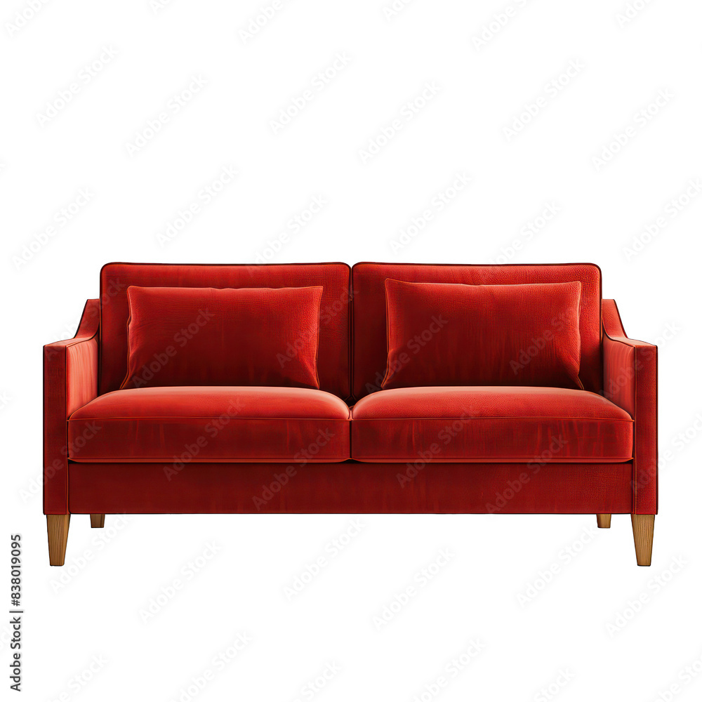 PNG Modern lounge sofa red color mid century living room furniture PNG Modern lounge sofa red color mid century living room furniture