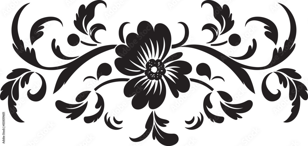Antique Floral Separator Graphic Victorian Divider Line Icon Antique Floral Separator Graphic Victorian Divider Line Icon