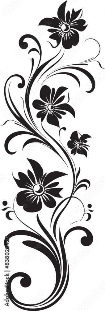 Fototapeta premium Classic Antique Floral Icon Victorian Era Ornate Badge