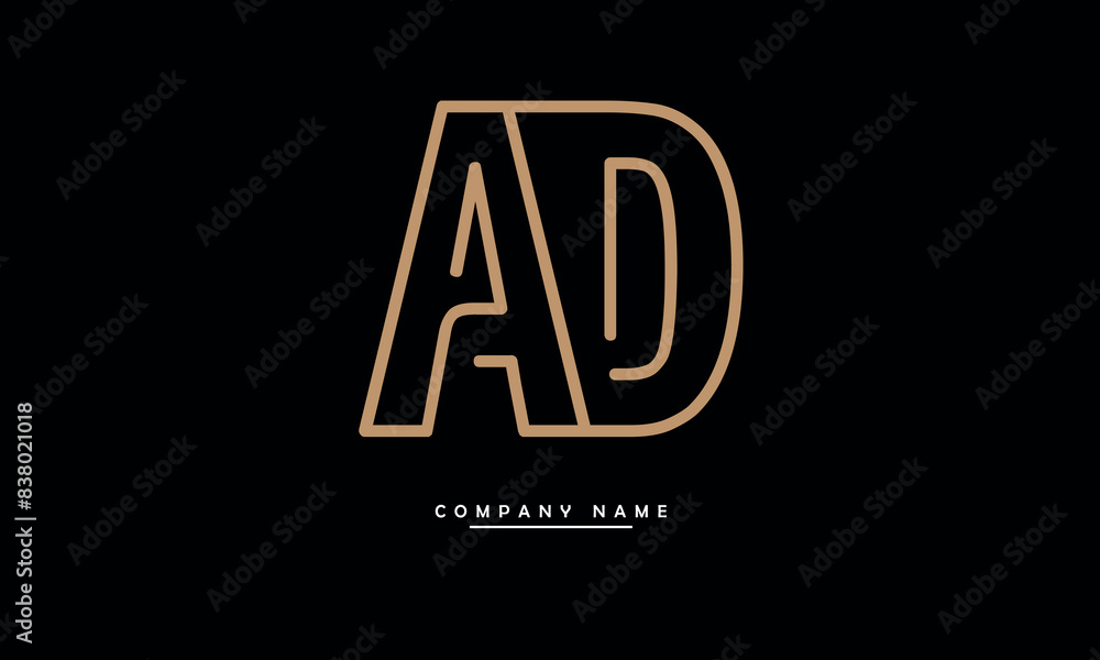 Fototapeta premium AD, DA, A, D Abstract Letters Logo Monogram