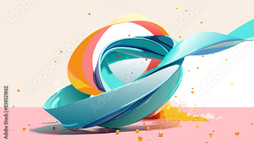 Abstract Colorful Swirls with Dynamic Splashes on Pastel Background