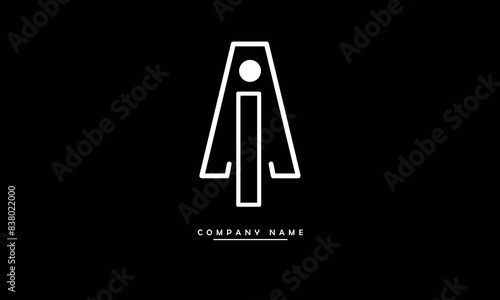 AI, IA, A, I Abstract Letters Logo Monogram