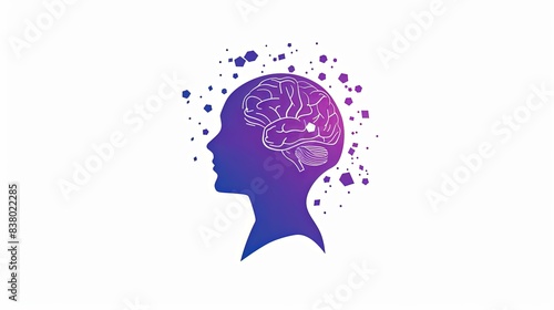 Wallpaper Mural Logo artwork. Mind and Mental Well-being. Human brain symbolizing of mental health, psychological therapy and self-care Torontodigital.ca