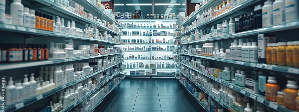 Well-stocked pharmacy showcases a wide range of healthcare products, emphasizing the accessibility of modern medicine to the public. Well-stocked pharmacy showcases a wide range of healthcare products, emphasizing the accessibility of modern medicine to the public.