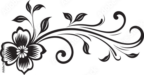 Antique Floral Vector Decorative Floral Badge Classic Vintage Design Intricate Floral Art