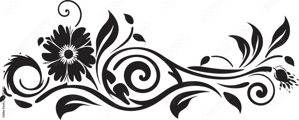 Fototapeta premium Elegant Ornamental Art Retro Floral Vector Vintage Floral Logo Antique Scrollwork Design