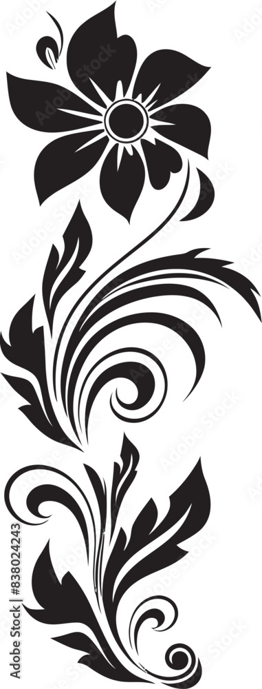 Fototapeta premium Classic Divider Logo Intricate Floral Emblem Victorian Floral Icon Elegant Scrollwork Design