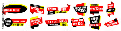 Promotion and marketing sale banners collection. Sale sticker badges template