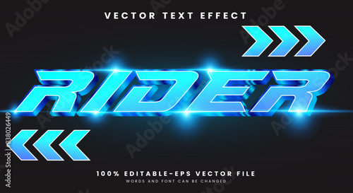 Blue Speed Rider editable text effect Template with modern style