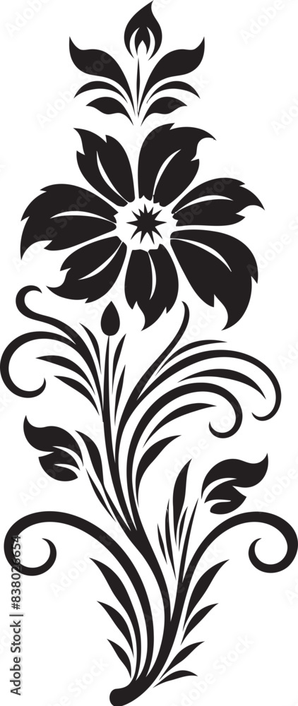 Fototapeta premium Retro Style Badge Pattern Antique Floral Frame Icon
