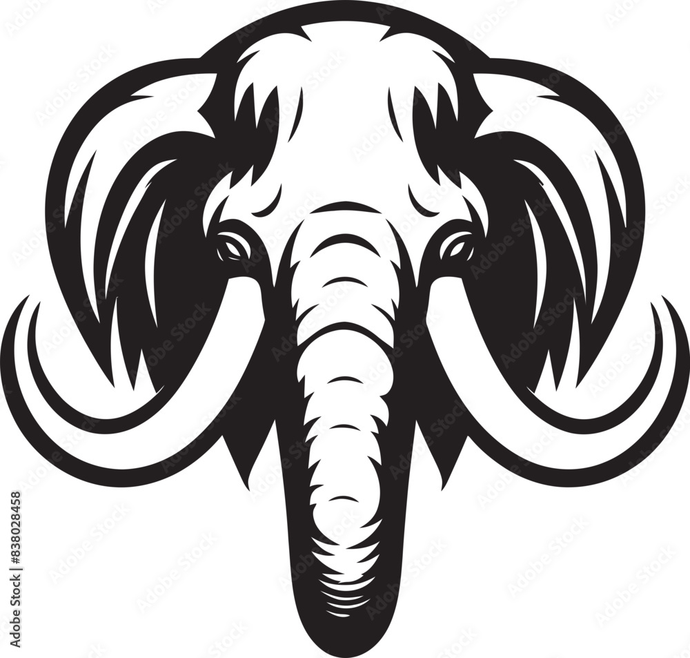 Obraz premium Elephant Silhouette Logo Modern Emblem Geometric Elephant Badge Artistic Symbol