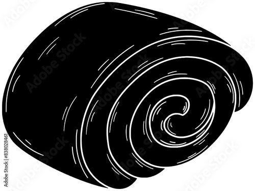roll illustration swirl silhouette homemade logo bun icon swiss outline croissant loaf yeast food pastry bread sourdough bakery breakfast shape cake dough brown for vector graphic background