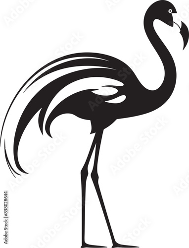 Abstract Flamingo Silhouette Modern Emblem Minimalist Flamingo Logo Geometric Symbol