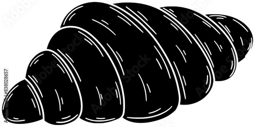 roll illustration swirl silhouette homemade logo bun icon swiss outline croissant loaf yeast food pastry bread sourdough bakery breakfast shape cake dough brown for vector graphic background