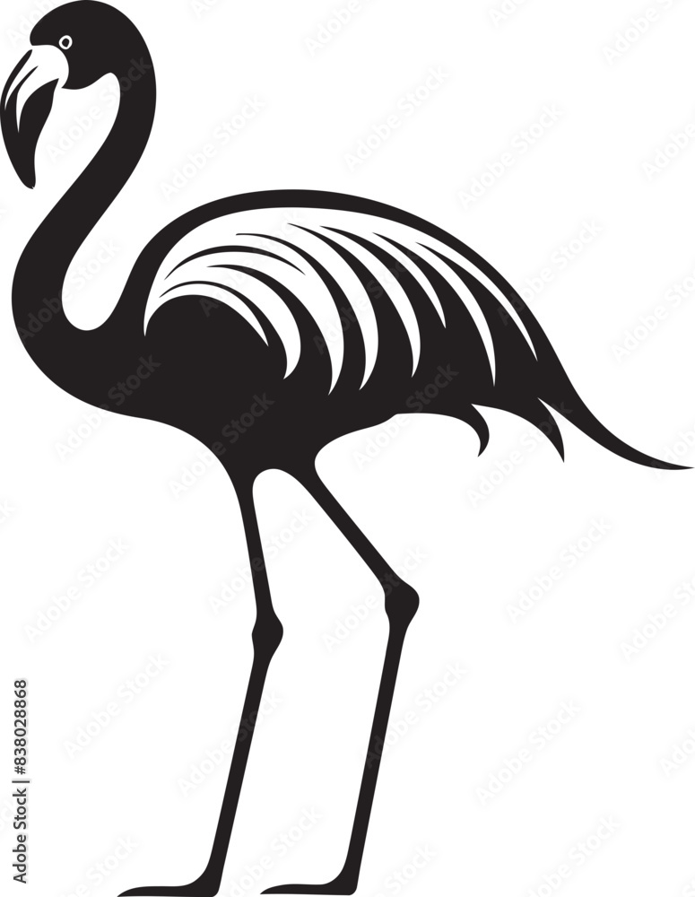 Fototapeta premium Flamingo Silhouette Badge Geometric Vector Icon Flamingo Line Art Logo Artistic Symbol