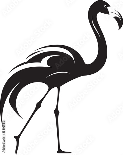 Elegant Flamingo Badge Artistic Emblem Vintage Flamingo Badge Minimal Vector Art