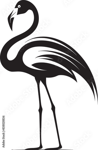 Abstract Flamingo Graphic Retro Symbol Minimalist Flamingo Logo Stylish Design