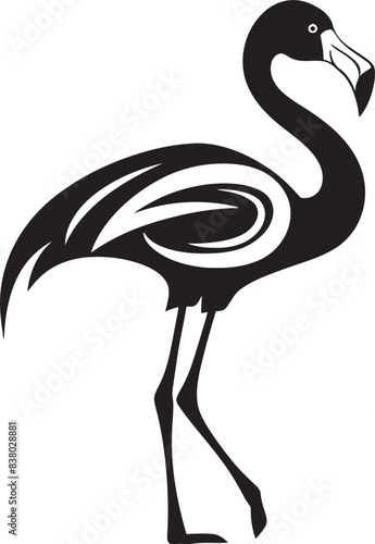 Elegant Flamingo Badge Creative Vector Art Tropical Flamingo Emblem Minimal Vector Design