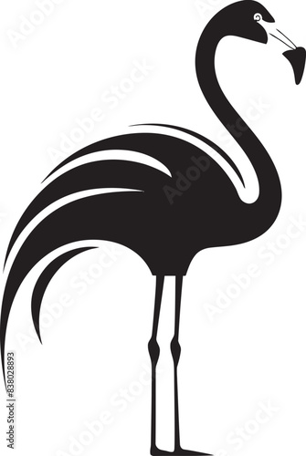 Tropical Flamingo Emblem Retro Badge Abstract Flamingo Silhouette Geometric Emblem