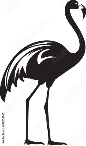 Tropical Flamingo Emblem Abstract Emblem Minimalist Flamingo Logo Geometric Vector Icon