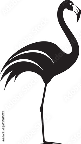 Artistic Flamingo Illustration Modern Vector Art Tropical Flamingo Emblem Abstract Emblem