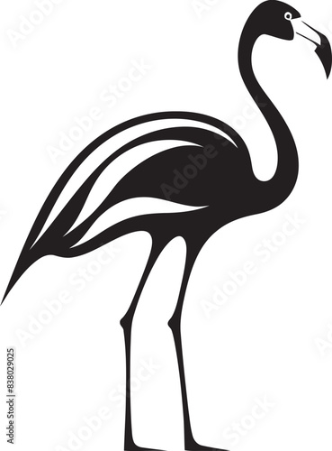 Minimalist Flamingo Badge Artistic Design Flamingo Line Art Logo Stylish Symbol