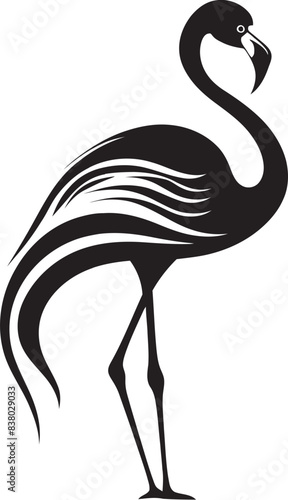Geometric Flamingo Icon Classic Emblem Artistic Flamingo Illustration Modern Vector Art