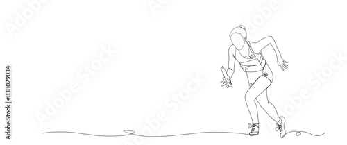 Wallpaper Mural Athlete's run in the competition. Athlete icon in line art style. Athlete icon in line art style for background. Torontodigital.ca