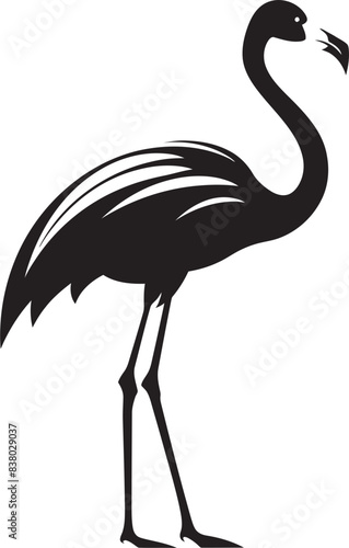 Minimalist Flamingo Logo Geometric Vector Icon Elegant Flamingo Badge Retro Badge