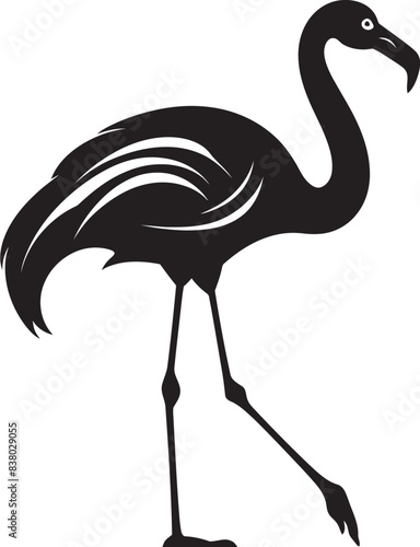 Stylish Flamingo Icon Minimalist Design Abstract Flamingo Graphic Artistic Symbol