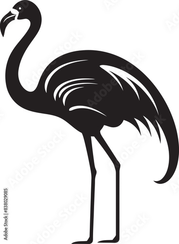 Artistic Flamingo Illustration Retro Design Minimalist Flamingo Badge Contemporary Symbol