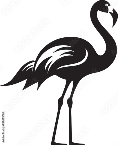 Abstract Flamingo Graphic Stylish Vector Icon Flamingo Silhouette Badge Modern Emblem