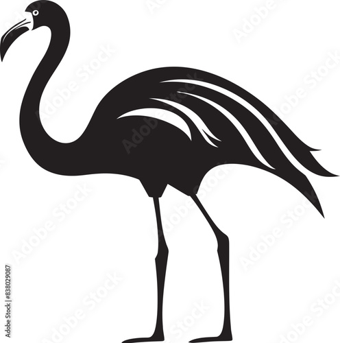 Minimalist Flamingo Badge Contemporary Symbol Abstract Flamingo Graphic Stylish Vector Icon