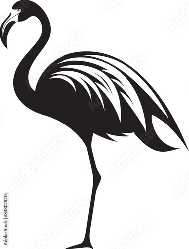 Minimalist Flamingo Badge Artistic Vector Icon Elegant Flamingo Badge Stylish Symbol
