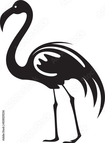 Artistic Flamingo Illustration Minimalist Vector Design Abstract Flamingo Graphic Creative Emblem