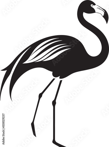 Flamingo Bird Logo Iconic Emblem Artistic Flamingo Illustration Minimalist Vector Design