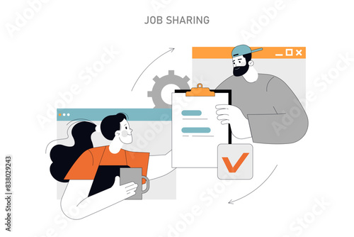 Job Sharing concept Vector illustration