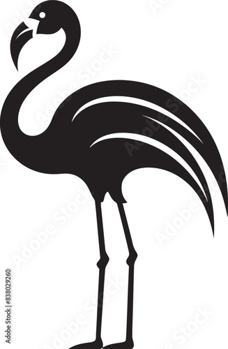 Tropical Flamingo Emblem Geometric Vector Art Elegant Flamingo Badge Retro Design