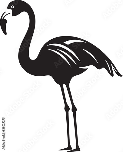Minimalist Flamingo Logo Modern Symbol Tropical Flamingo Emblem Geometric Vector Art