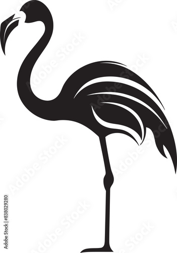 Stylish Flamingo Icon Artistic Badge Flamingo Silhouette Badge Minimalistic Emblem