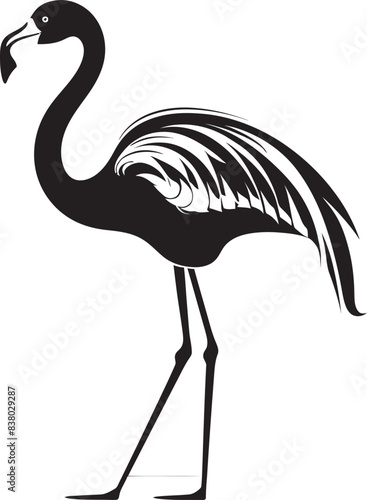Flamingo Line Art Logo Stylish Vector Icon Abstract Flamingo Silhouette Classic Emblem